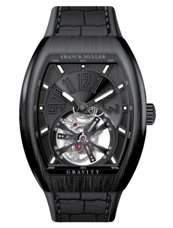 Buy Franck Muller Vanguard Gravity Tourbillon Brushed Black Titanium Replica Watch for sale Cheap Price V 41 T GRAVITY CS NR BR (TT) (NR NR NR)